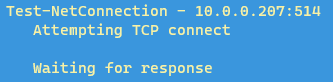 Test-NetConnection Output